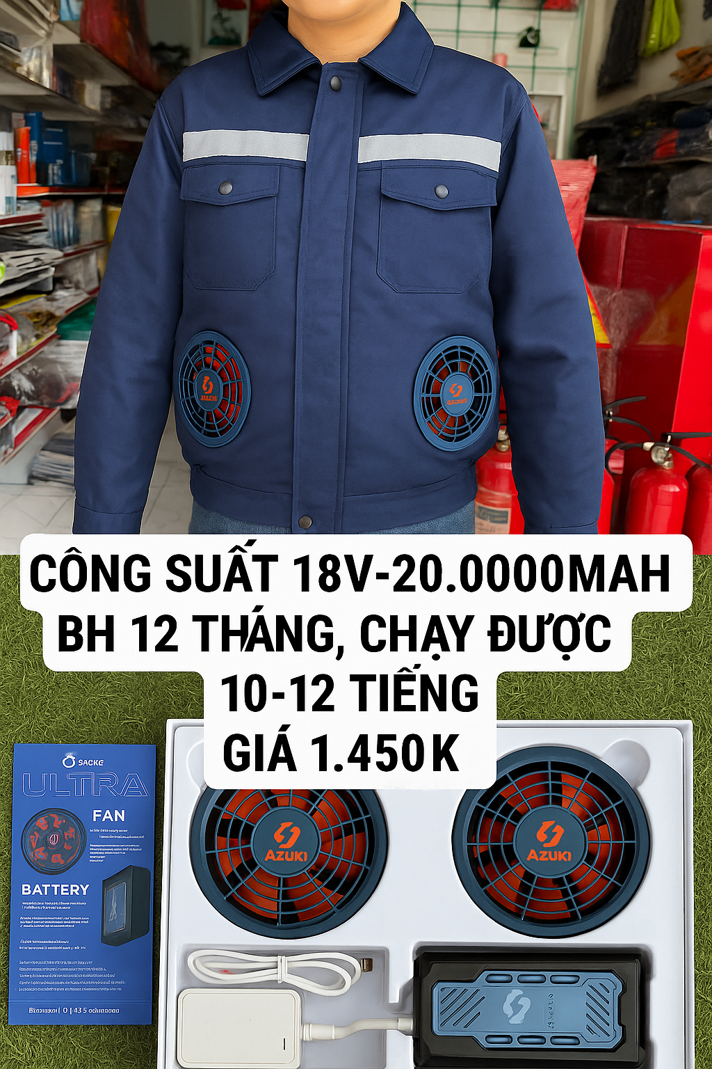 Áo Mát Điều Hòa AZUKI S8 Tại Vinh – Giải Pháp Chống Nóng Đỉnh Cao Cho Người Lao Động Mùa Hè